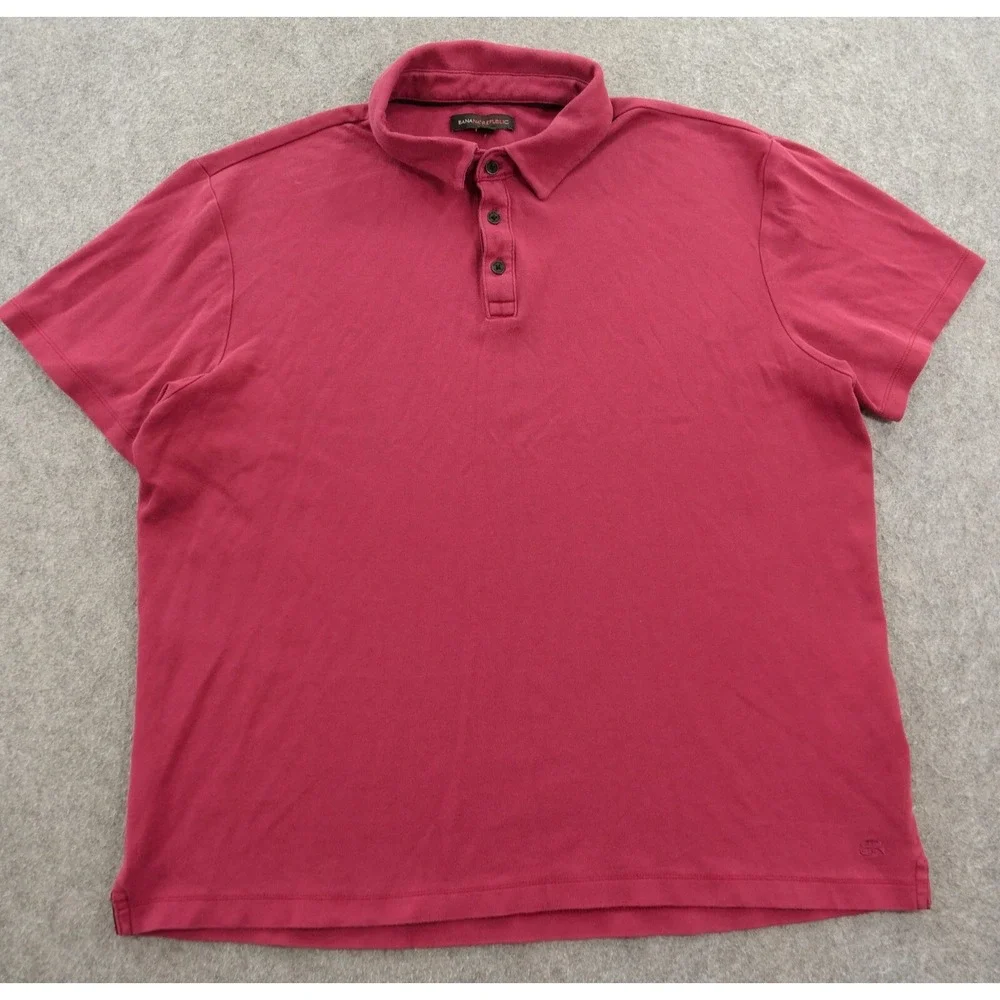 Banana Republic Polo Shirt Extra Large Red Short Sleeve Cotton Casual Golf